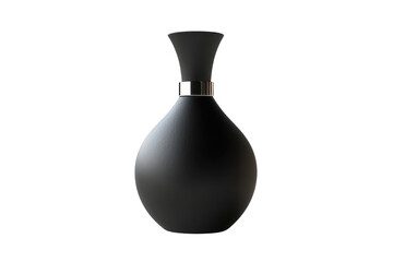Elegant black matte vase with a minimalist design and sleek contours, perfect for modern home decor or as a stylish centerpiece.