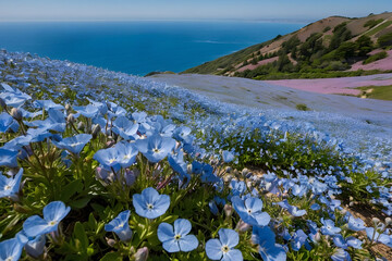 Vibrant Waves of Color, Exploring Japan's Enchanting Hitachi Seaside Park Wildflower Fields