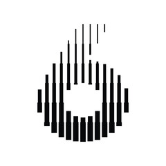 Number 6 with Abstract Line Pattern Isolated On White Background