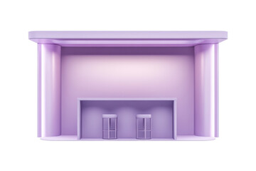 Minimalist purple theater stage with columns, perfect for digital design projects and presentations.