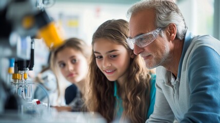 Obraz premium Teacher and Students Working