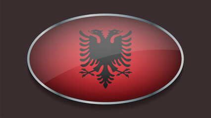 Eclipse Shape of ALBANIA Flag with Original color