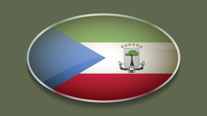 Eclipse Shape of EQUATORIAL GUINEA Flag with Original color