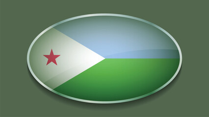 Eclipse Shape of DJIBOUTI Flag with Original color