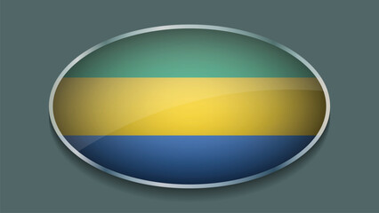 Eclipse Shape of GABON Flag with Original color