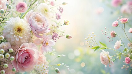 of delicate florals and botanicals in soft pastel tones, floral, botanical, pastel, delicate, soft,nature, plants, flowers