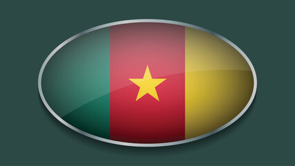Eclipse Shape of CAMEROON Flag with Original color