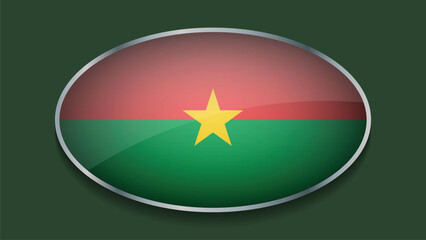 Eclipse Shape of BURKINA FASSO Flag with Original color