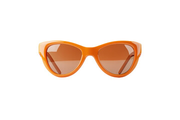 Fototapeta premium Stylish orange sunglasses with a retro cat-eye design, perfect for summer fashion and sun protection.