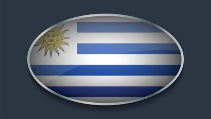 Eclipse Shape of Uruguay Flag with Original color