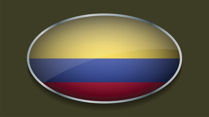 Eclipse Shape of COLOMBIA Flag with Original color