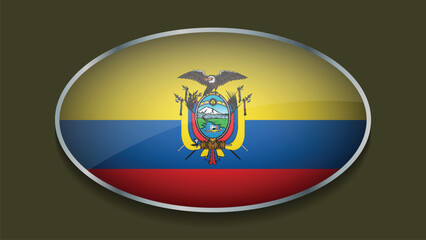 Fototapeta premium Eclipse Shape of ECUADOR Flag with Original color