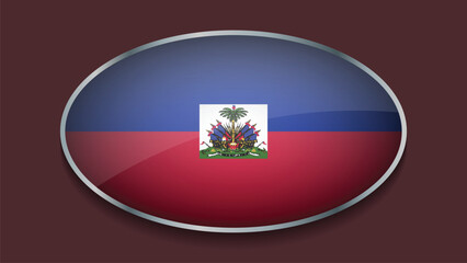 Fototapeta premium Eclipse Shape of HAITI Flag with Original color
