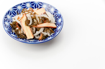 中華イカともずくの梅酢和え