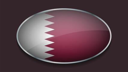 Eclipse Shape of QATAR Flag with Original color