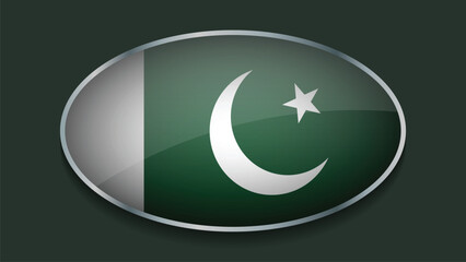 Eclipse Shape of PAKISTAN Flag with Original color