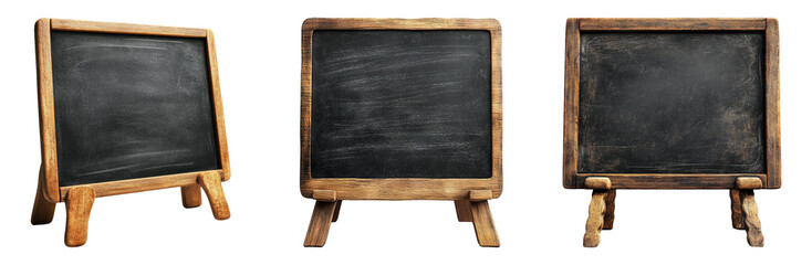 Obraz premium Wooden blackboards set isolated on transparent background