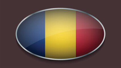 Fototapeta premium Eclipse Shape of ROMANIA Flag with Original color