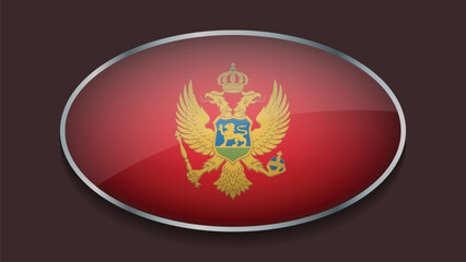 Eclipse Shape of MONTENEGRO Flag with Original color