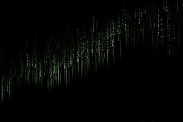 Green computer code backgrounds light black.