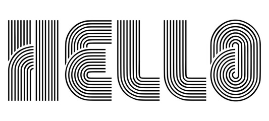 Hello letters, palm vector logo concept for friendly business identity, poster, banner. Vector illustration © Ahmed