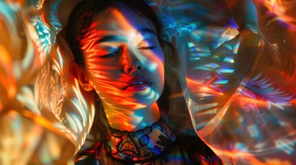 Woman with Neon Lights
