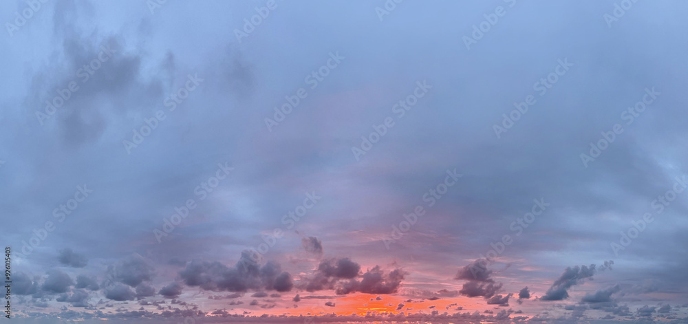 Wall mural beautiful sunset sky with cloud and sun ligth, weather background