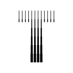 Letter T Logo with Abstract Line Pattern Isolated On White Background