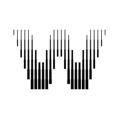 Letter W Logo with Abstract Line Pattern Isolated On White Background