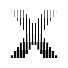 Letter X Logo with Abstract Line Pattern Isolated On White Background