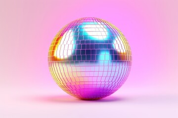 Sphere purple disco illuminated.