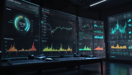 Please look at this room or a location with multiple screens to view graphs and figures or especially statistical data with records.