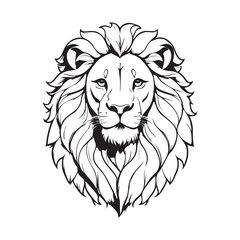 Obraz premium line art lion on white background. sketch style. Vector graphic icon animal.