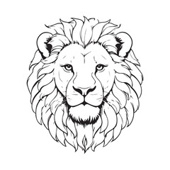Obraz premium line art lion on white background. sketch style. Vector graphic icon animal.