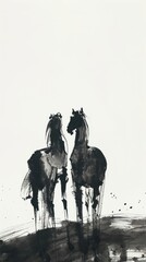 Horse painting drawing animal.