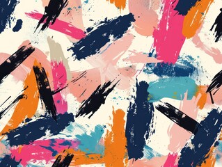 Vibrant Brushstrokes: Bold Abstract Pattern Wallpaper