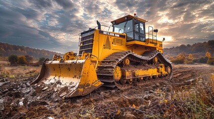 bulldozer at work in action