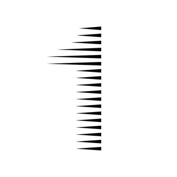 Number 1 logo with abstract geometric speed motion lines