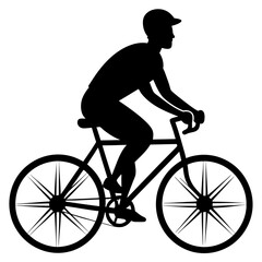 Obraz premium silhouette of a person riding a bicycle