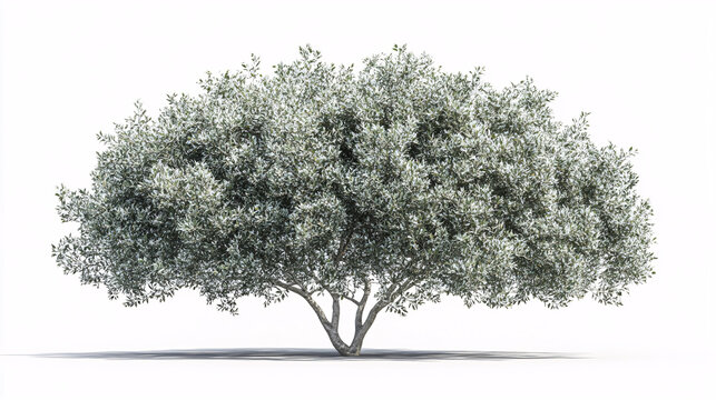 Silver Buttonwood Tree Isolated on White Background