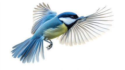 Blue Tit Bird In Flight