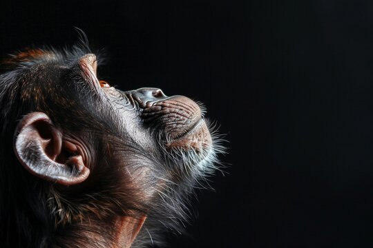 a close up of a monkey with its mouth open