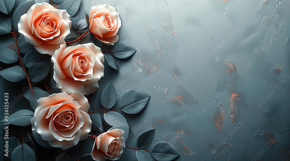 Poster Simple and elegant background. rose. Generative AI.