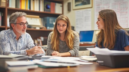 Obraz premium Professor Discussing with