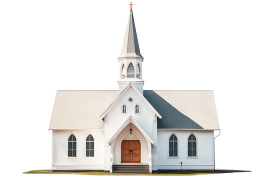 chapel in the country isolated on transparent background, png file