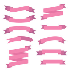 Obraz premium Frame Set of Various Simple Ribbons Isolated On White Background