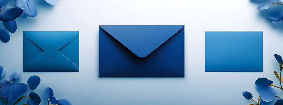 Illustration of a blue envelope and invitation