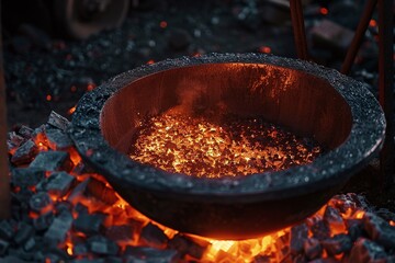 ai generative melting iron in a furnace