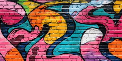 Obraz premium Vibrant Abstract Mural in Urban Setting created by ai