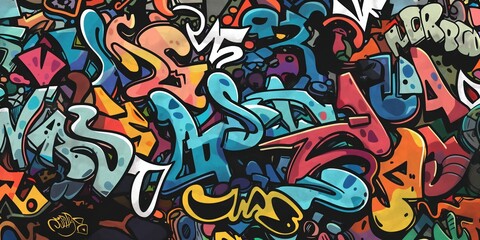 Obraz premium Vibrant Abstract Mural in Urban Setting created by ai